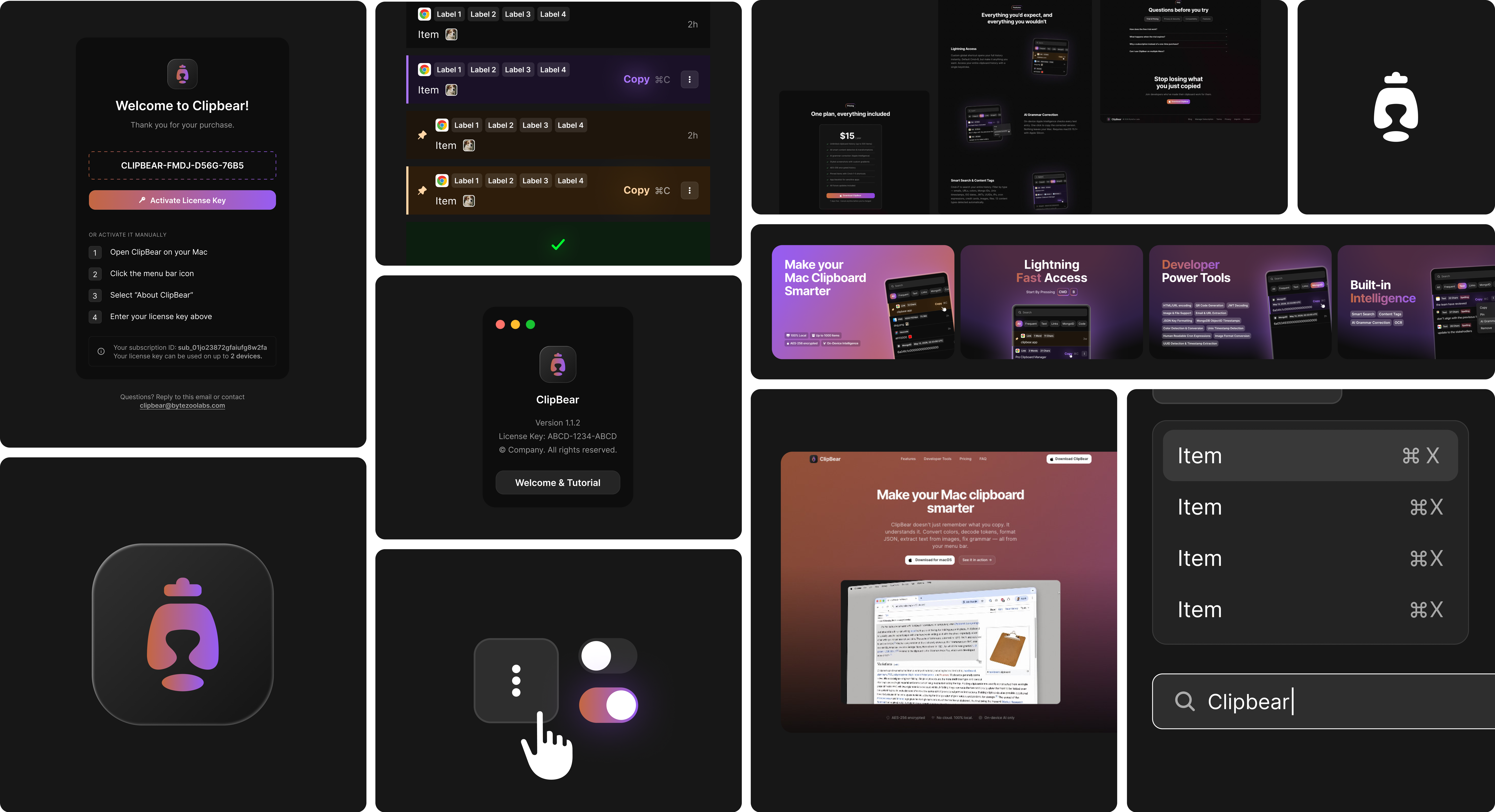Clipbear design system overview