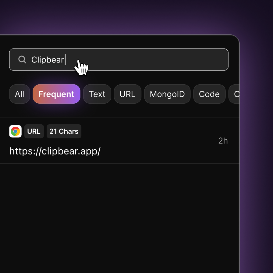 Clipbear search