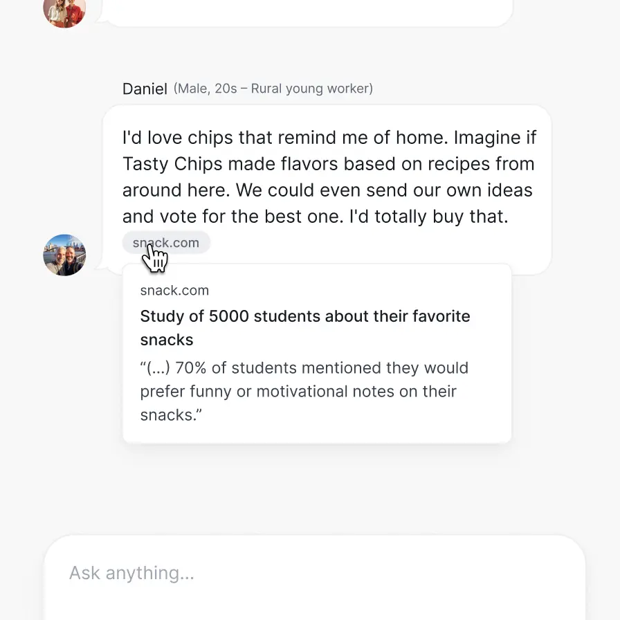 Appinio Conversations single source citation in conversation